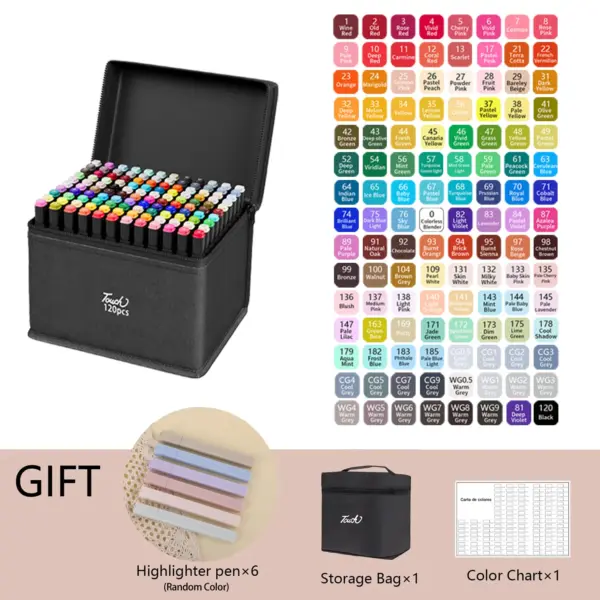 120 Colors Dual Tip Art Markers Set - Image 11