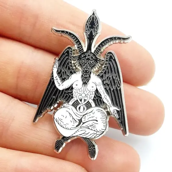 Baphomet Enamel Pin Gothic Style Accessory - Image 3