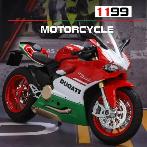 1:12 Scale Diecast 1199 Motorcycle Model - Image 6