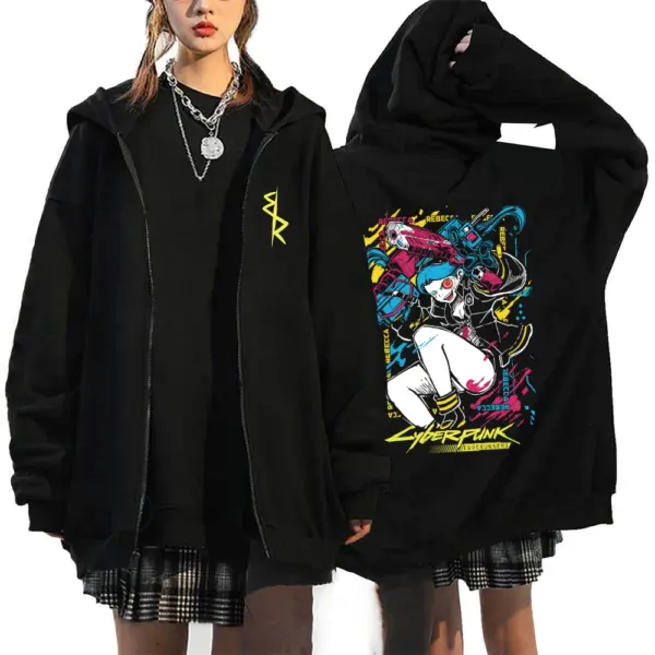 Anime Cyberpunk Edgerunners Long Sleeve Hoodie - Image 4