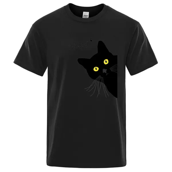Funny Black Cat Graphic Men's T-Shirt - Image 9