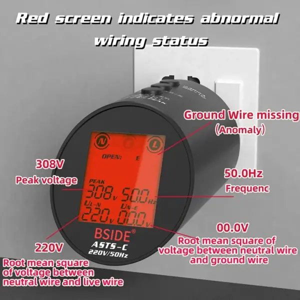 Socket Tester Voltage Circuit Analyzer RCD Meter - Image 2