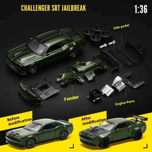 CCA 1:36 Challenger SRT Diecast Model Car - Image 8