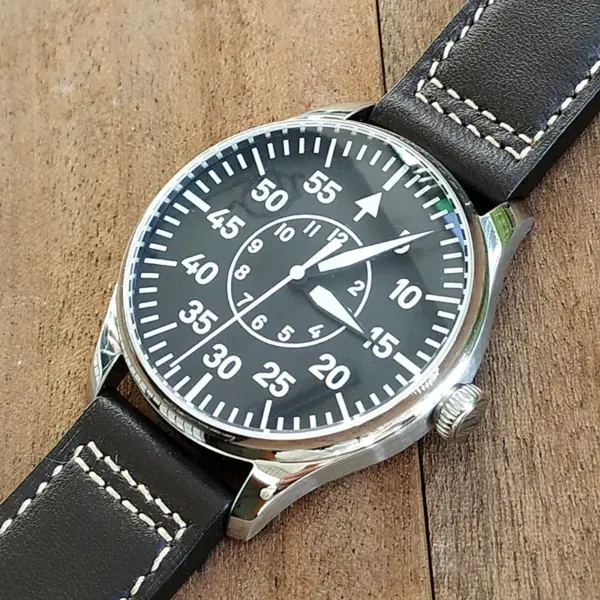 Vintage Pilot Quartz Watch for Men 44mm Sapphire - Image 2