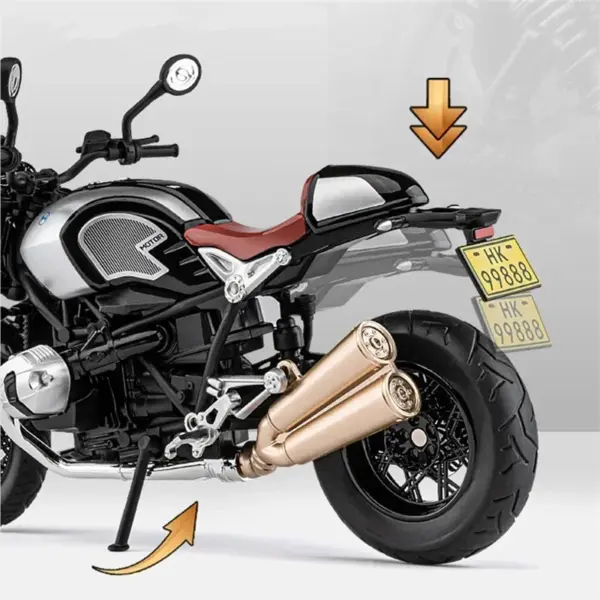 1:12 BMW Retro Alloy Motorcycle Model Toy - Image 4