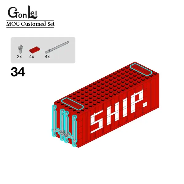 MOC Shipping Container Car Building Blocks Set - Image 5