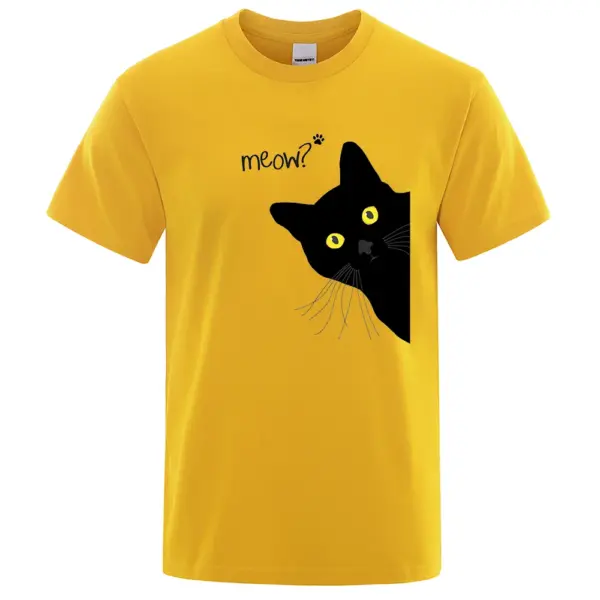 Funny Black Cat Graphic Men's T-Shirt - Image 2