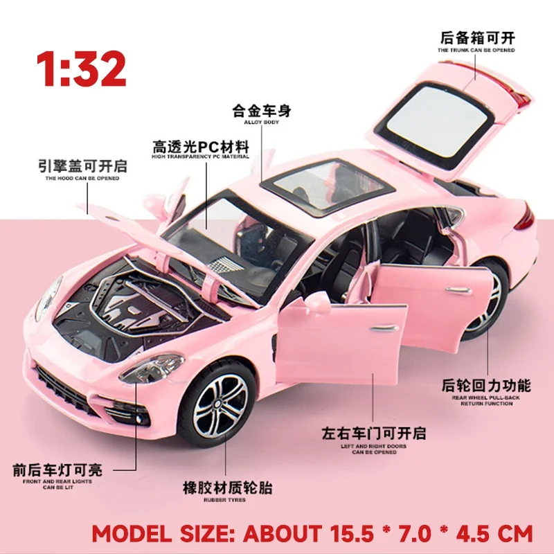 1:32 Diecast Metal Porsche Panamera Model Car 2 1:32 Diecast Metal Porsche Panamera Model Car - Image 2