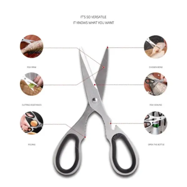 Multifunctional Stainless Steel Kitchen Scissors - Image 2