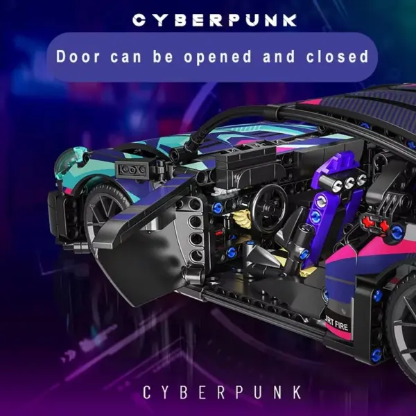 Cyberpunk Porsche 911 Model Toy Building Set - Image 2