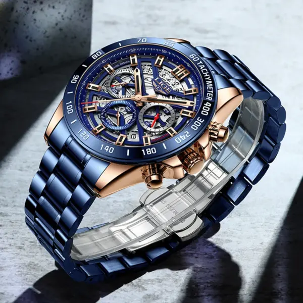 LIGE Men's Luxury Chronograph Watch - Image 4
