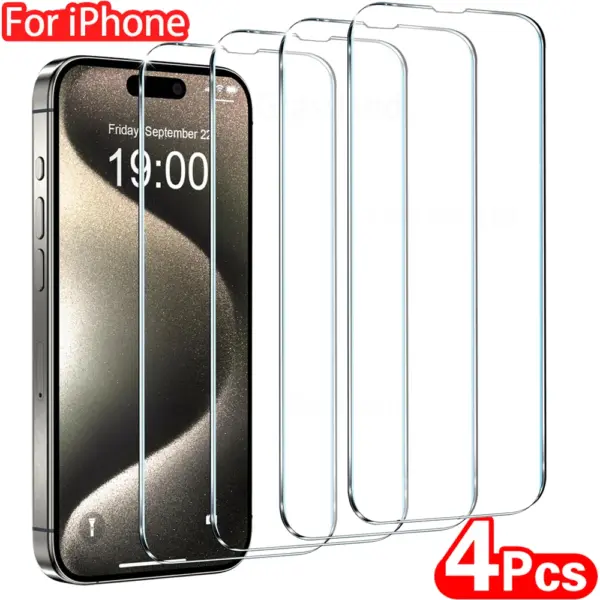 4-Pack Tempered Glass Screen Protectors for iPhone