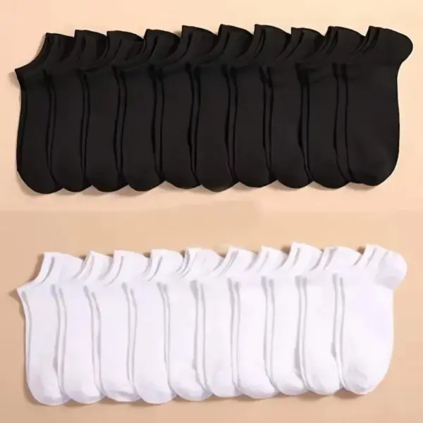 5 Pairs Low Cut Breathable Boat Socks - Image 12