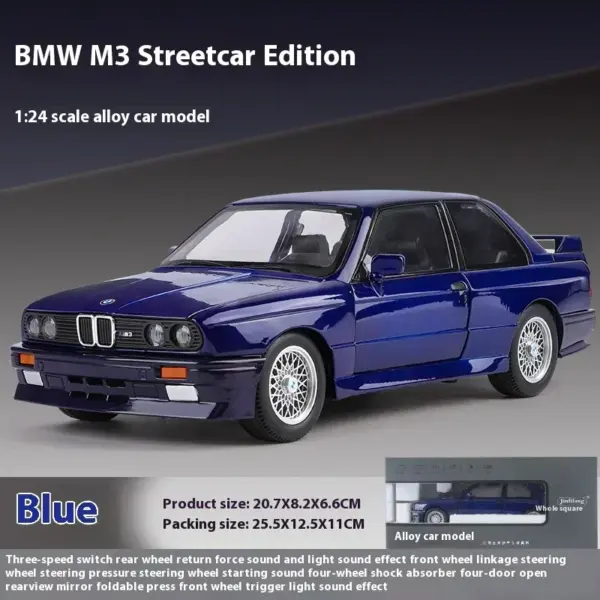 1:24 BMW M3 E30 Metal Diecast Car Model - Image 15