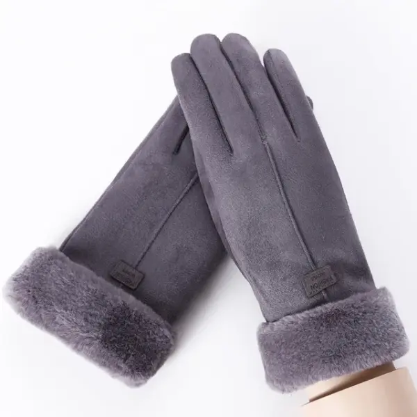 Women’s Touchscreen Suede Winter Gloves - Image 8