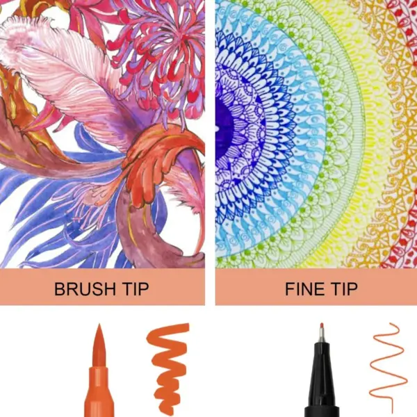 120 Color Dual Tip Brush Pen Set - Image 4