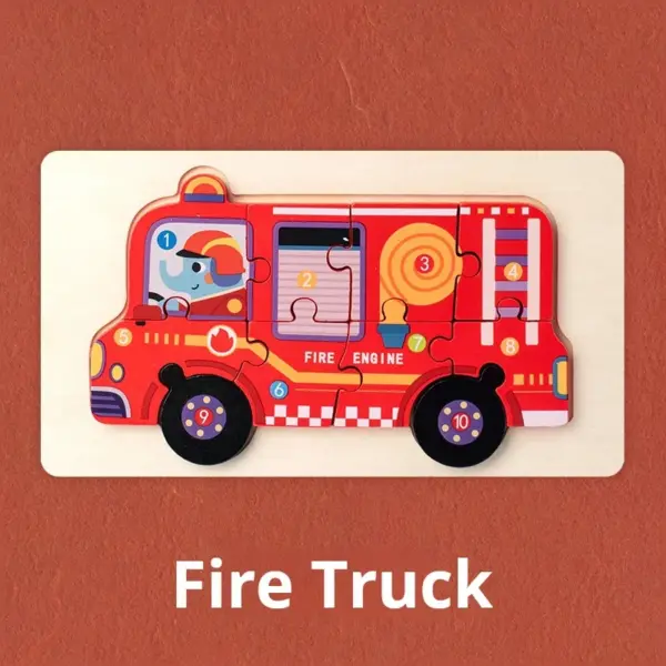 Educational Wooden Traffic Puzzle for Kids - Image 9