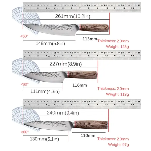 Stainless Steel Meat Cleaver and Paring Knife Set - Image 6