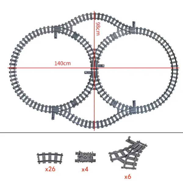 Flexible Building Block Train Tracks Set - Image 36