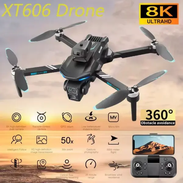 XT606 Drone with 8K Camera and GPS