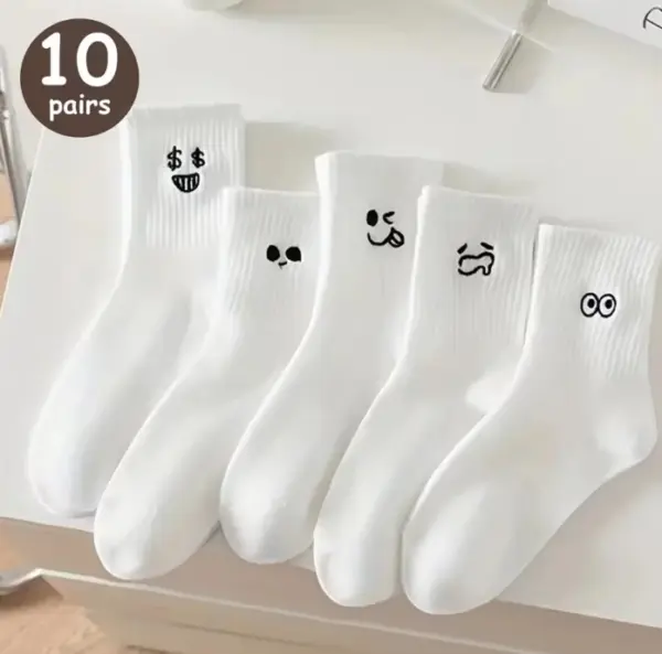 5 Pairs Cartoon Women's Mid Tube Socks - Image 7