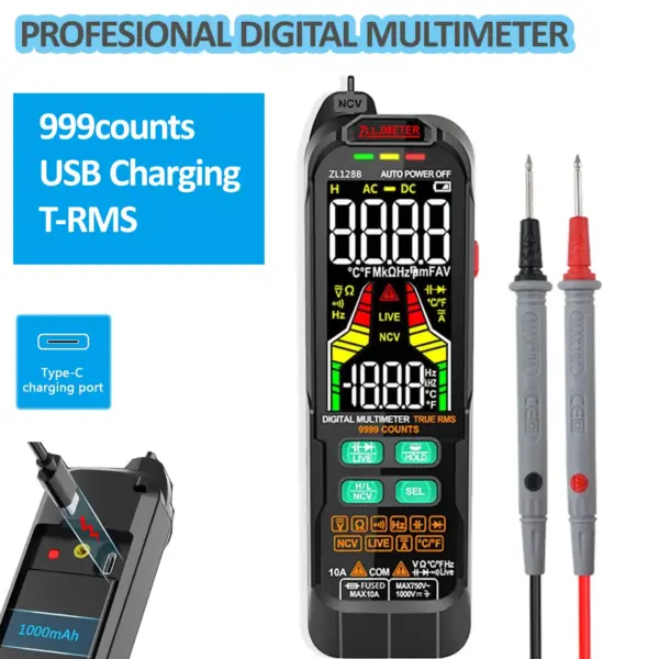 Digital Multimeter AC DC Voltage Current Tester