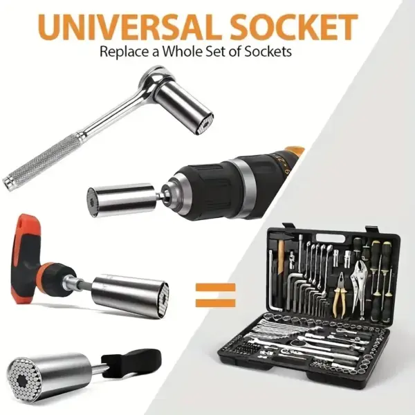 Universal Socket Wrench Set with Power Drill Adapter - Image 5