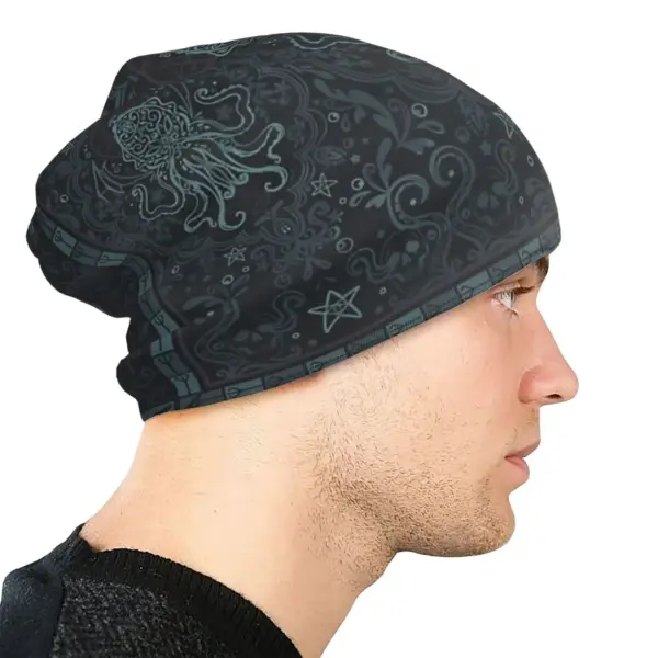 Cthulhu Mythos Artistic Black Beanie Hat - Image 5