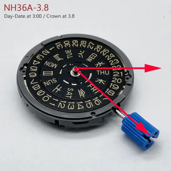 Japan NH36A Golden Movement Crown Replacement - Image 7