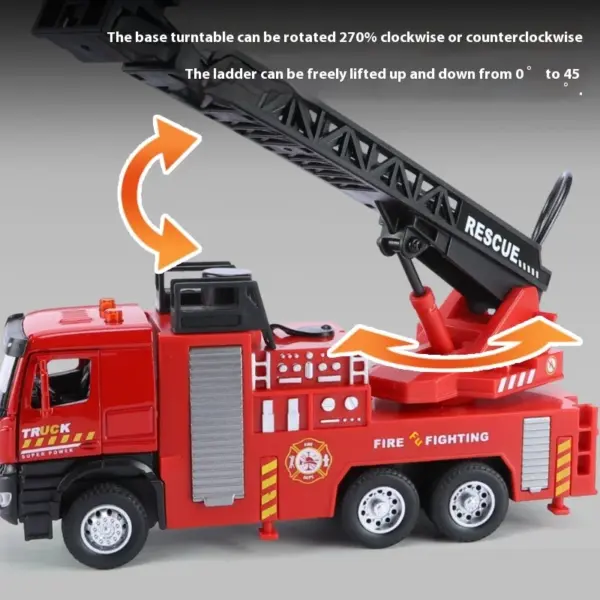 Kid's Alloy Fire Truck with Telescopic Ladder - Image 4