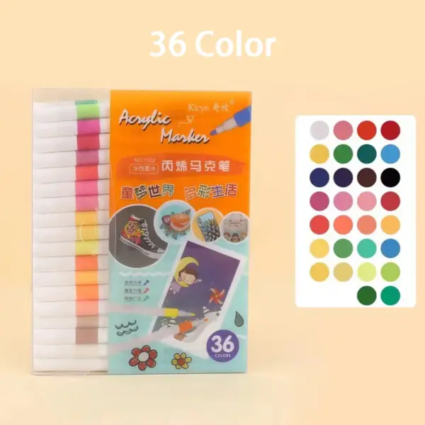 60 Color Acrylic Marker Painting Set - Image 9