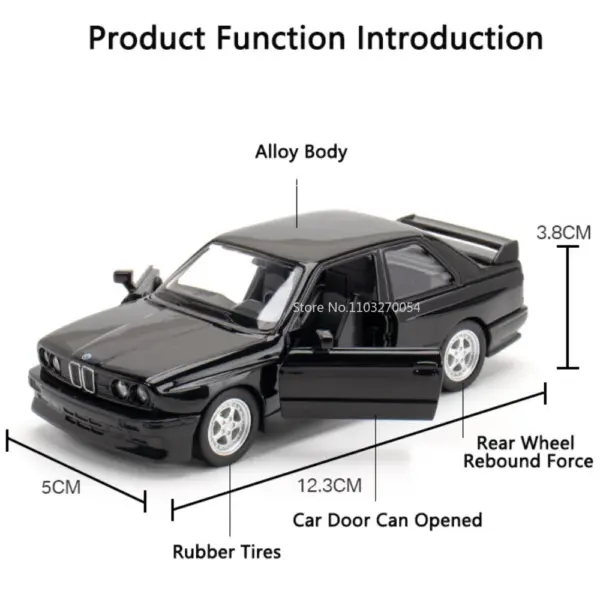 1/36 BMW M3 Diecast Alloy Model Car - Image 3