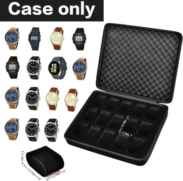 15-Slot Watch Storage Case for 42mm Watches - Image 2