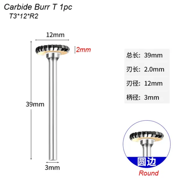 T Type 3mm Carbide Rotary File for Die Grinder - Image 8
