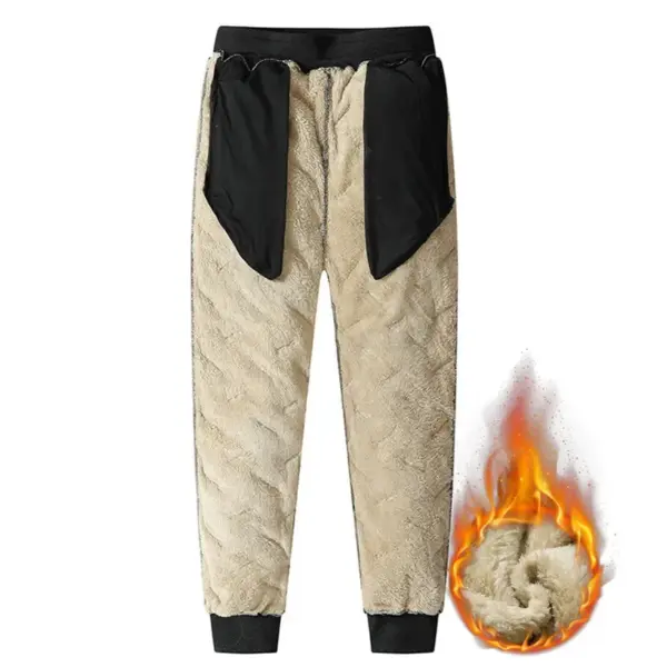 Men's Winter Plush Fleece Sweatpants - Image 6