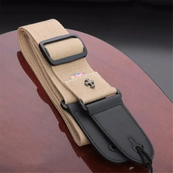 Vintage Cross Design Guitar Strap with Pocket - Image 7