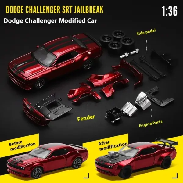 1:36 Scale Metal Dodge Challenger Model Car