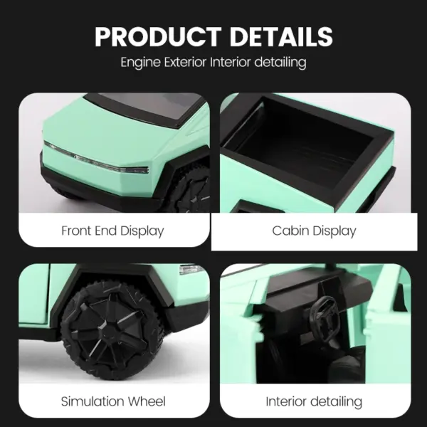 1:32 Scale Cybertruck Metal Diecast Model - Image 4