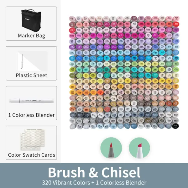 320 Colors Alcohol Art Marker Set with Blender - Image 7