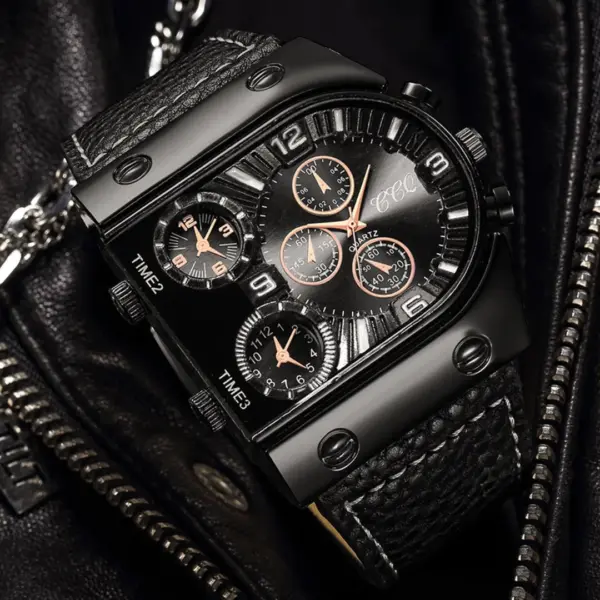 Yolako Men's Quartz Watch with Leather Strap - Image 3