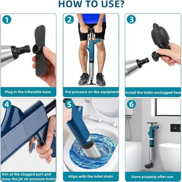 High-Pressure Toilet Plunger and Dredger Set - Image 3