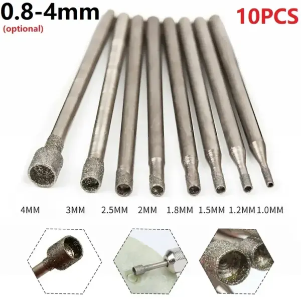 10 PCS Diamond Burr Drill Bits 0.8-4mm Set - Image 3