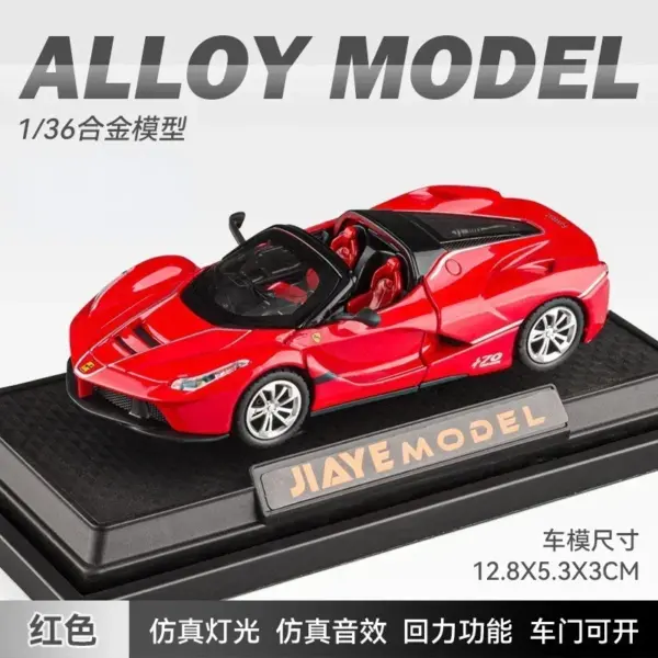 1:36 Ferrari Laferrari Convertible Toy Car - Image 15