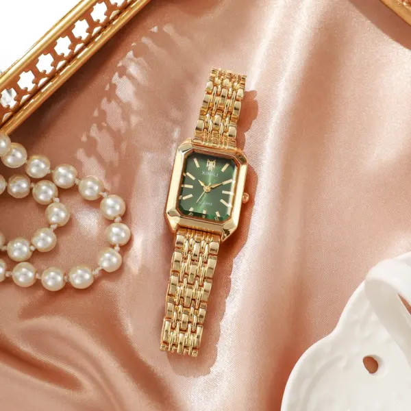 Women's Quartz Watch Model V248 Gold Green - Image 6