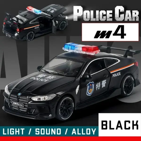 1:32 Scale BMW M4 Police Diecast Car Model - Image 7