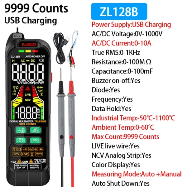 Smart Digital Multimeter 9999 Counts Auto Range - Image 10