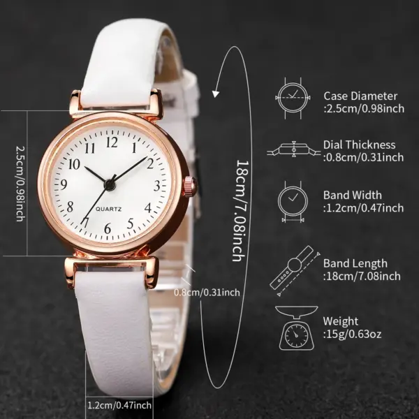 5pcs Women Quartz Watch & Heart Jewelry Set - Image 5