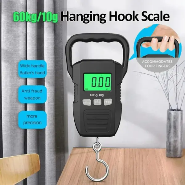 Digital Hanging Scale 60kg/10g LCD Display - Image 2