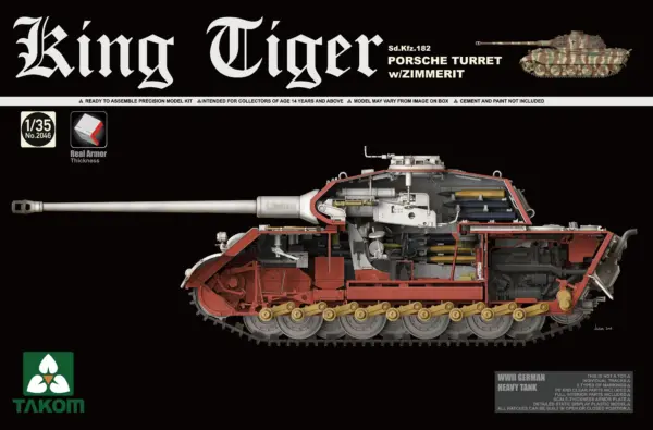 Takom 1/35 Sd.Kfz.182 King Tiger Tank Kit - Image 3