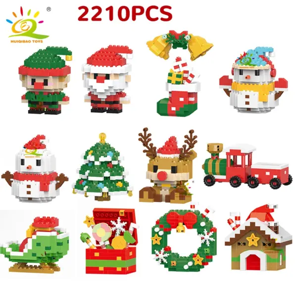 Christmas Elk Deer Santa Claus Building Blocks Set - Image 9
